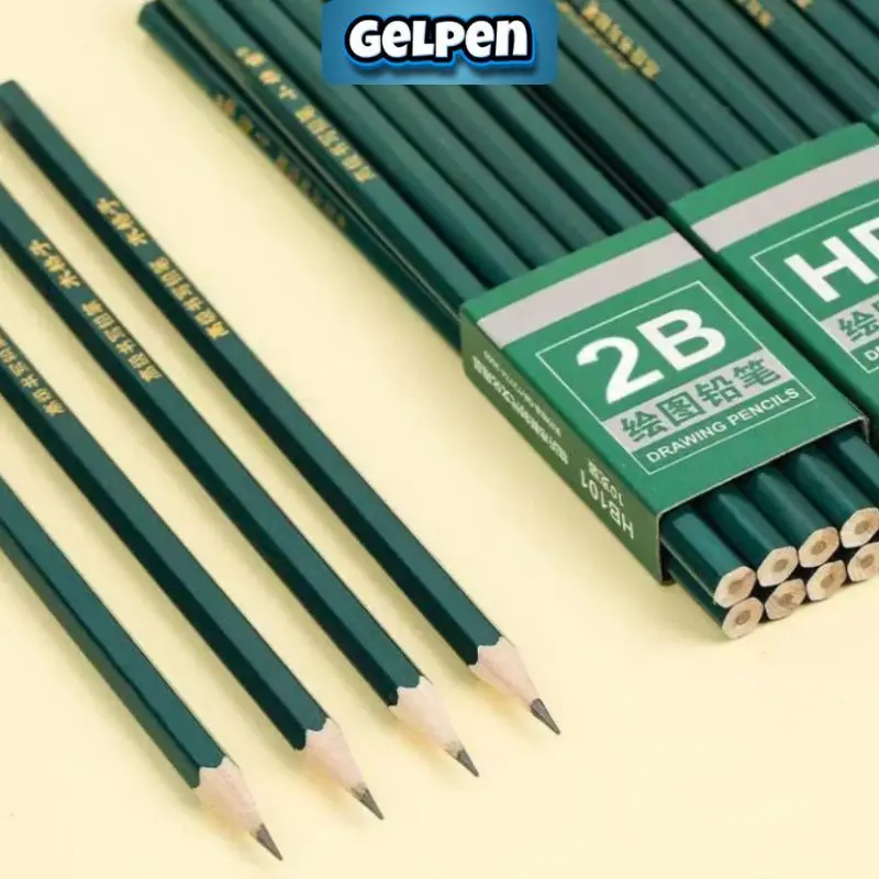 Bút chì 2HB gỗ lục giác dành cho bé tập viết, vẽ, dụng cụ học tập GEL PEN