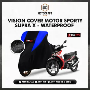 Cover Warna Motor / Sarung Motor Honda SUPRA X Waterproof Merk Vision
