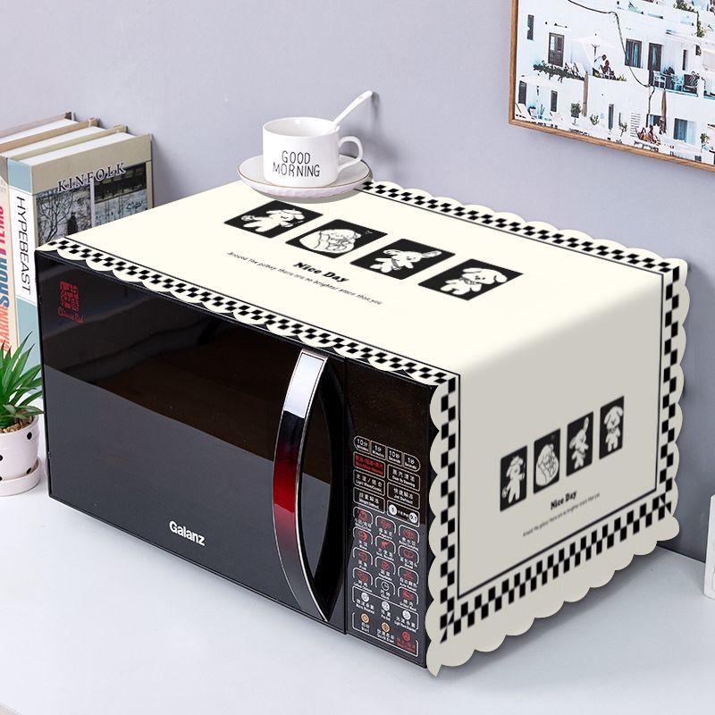 Tấm Che Lò Vi Sóng, Tấm Che Bụi, Tấm Che Lò Nướng Thông Dụng Thiết Kế Đơn Giản, Chống Dầu, Thích Hợp Cho Midea, Tủ Lạnh Và Máy Giặt, Làm Bằng Vải, Khăn Che 4