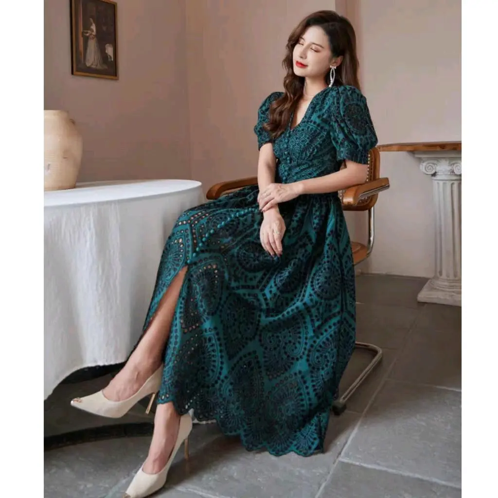 TM 51200 Dress Carminna Embroidery Lace Wanita Casual