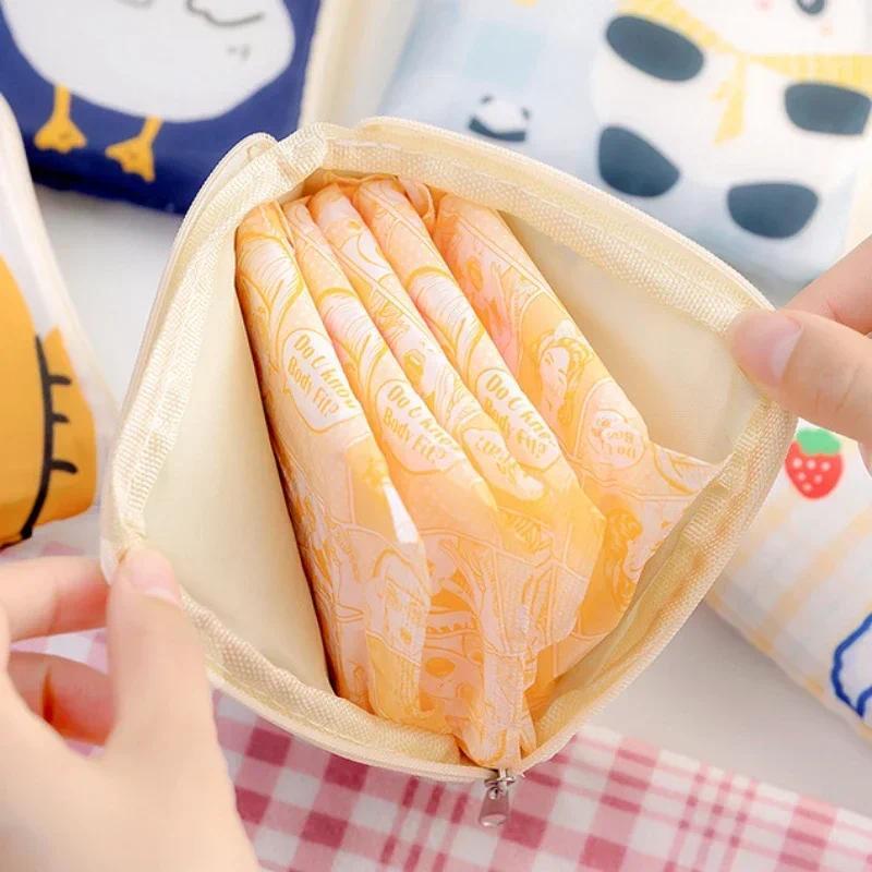 Túi Đựng Băng Vệ Sinh, Thiết Kế Hoạt Hình Kawaii Dễ Thương, Túi Đựng Mỹ Phẩm, Túi Đựng Tiền Xu Mini, Túi Đựng Tai Nghe Và Cáp Dữ Liệu, Túi Đựng Thẻ Tín Dụng ID 4