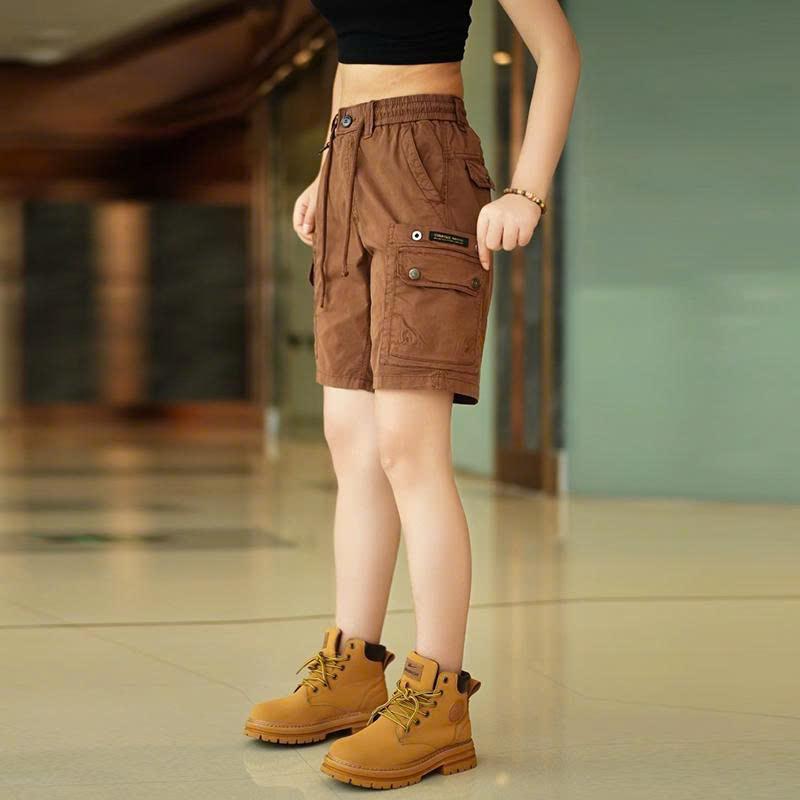 Quần Short Nữ Kaki Cao Cấp Mới , Thiết Kế Túi Hộp Trẻ Trung Năng Động, 5