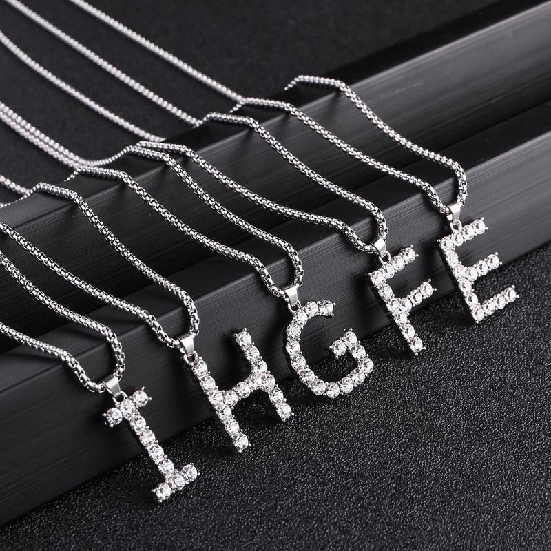 Product Introduction of Vòng Cổ Tiếng Anh, Meihang, Chất Liệu Thép Không Gỉ, 26 Chữ Cái, Dành Cho Phụ Nữ, Dát Kim Cương, Vòng Cổ Mặt Dây Chuyền, Phụ Kiện Trang Sức Thời Trang 1