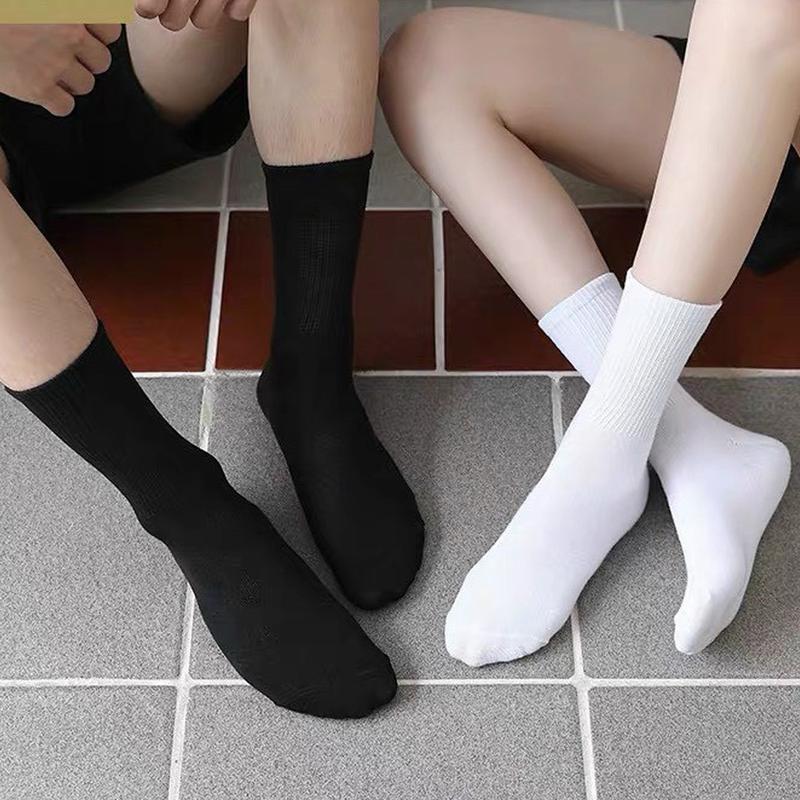 Vớ tất cổ cao nam nữ phong cách Hàn Quốc, tất chống hôi chân vải cotton dệt kim co dãn 4 chiều, Đơn giản dễ phối đồ