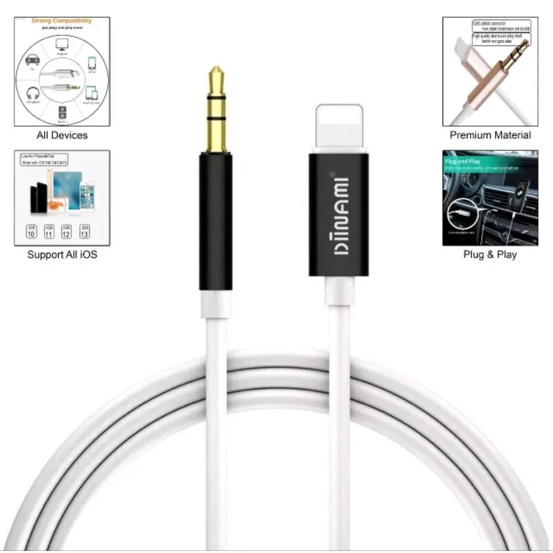 kabel aux iphone diinami / kabel aux lightning diinami / kabel audio iphone diinami / kabel audio lightning diinami