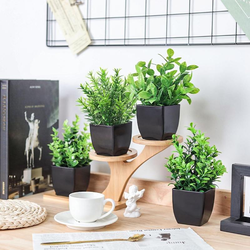 Artificial Potted Plant for Room Decor (6 Counts), Faux Potted Plant, Simulated Decorative Plant Ornaments, Decorative Plant for Home & Office Decor, Home Decor Products 3