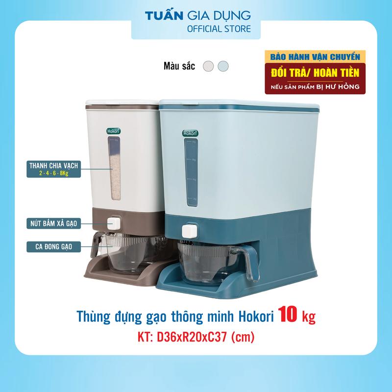 Thùng đựng gạo 10Kg thông minh, công nghệ nhật bản- chống ẩm, chống mối mọt cao cấp tiện dụng