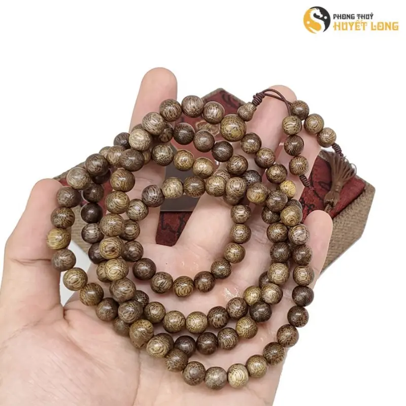 {TT89}   Chuỗi Trầm Hương Tốc Rừng 108 Hạt Tự Nhiên, Vòng Tay Trầm Hương 108 Hạt Phong Thủy Tài Lộc, May Mắn, Bình An, Sản Phẩm Chính Hãng Có Thẻ Bảo Hành 2