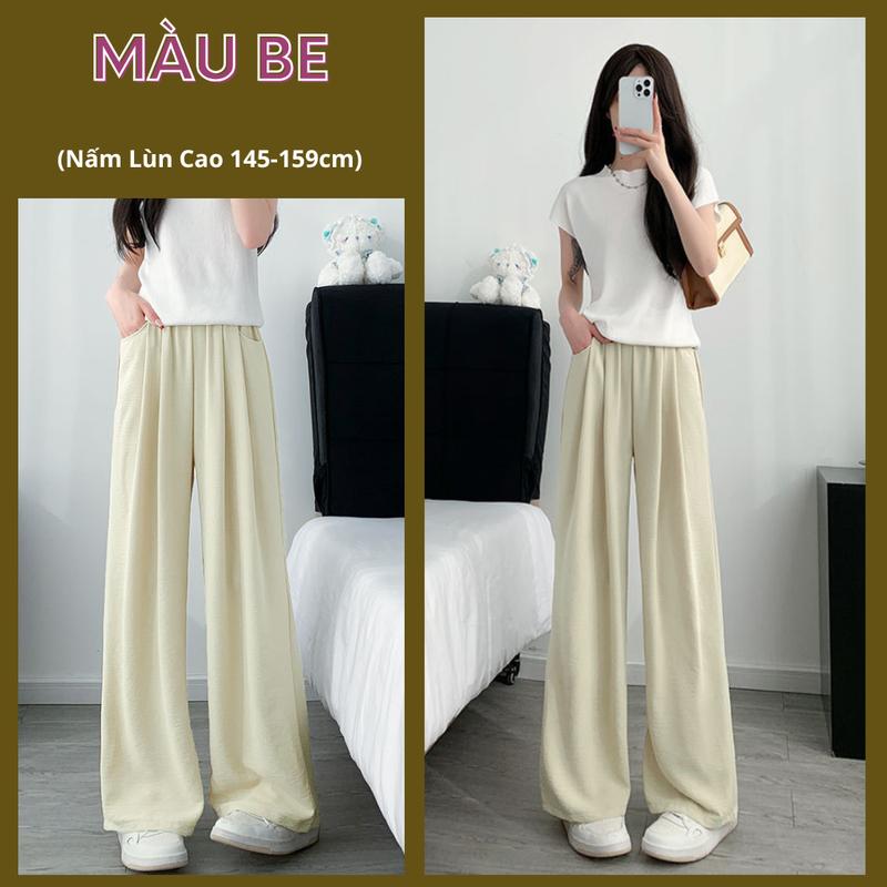 Product Introduction of Quần Ống Rộng Nấm Lùn Vải Lụa Băng Thoáng Mát, Quần Gió Nữ Cạp Chun Cao Cấp Lên Dáng Siêu Xinh Ong Women MS54 21