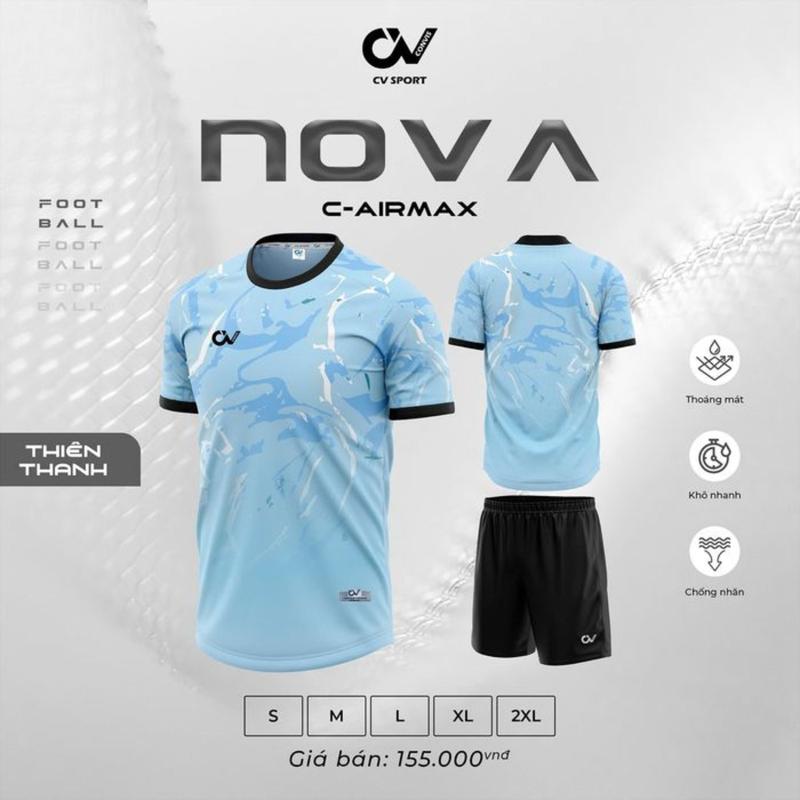 Product Introduction of QUẦN ÁO BÓNG ĐÁ, ĐỒ ĐÁ BANH NAM NỮ CV NOVA - CHẤT LIỆU VẢI SIÊU THOÁNG MÁT, CO GIÃN, THẤM HÚT GIÚP THOẢI MÁI HOẠT ĐỘNG - THIẾT KẾ TINH TẾ ĐẸP MẮT - NHẬN IN TÊN SỐ TỪ 1 BỘ, IN TÊN SỐ ĐỘI NHÓM - JUST BÉO SPORTS 12