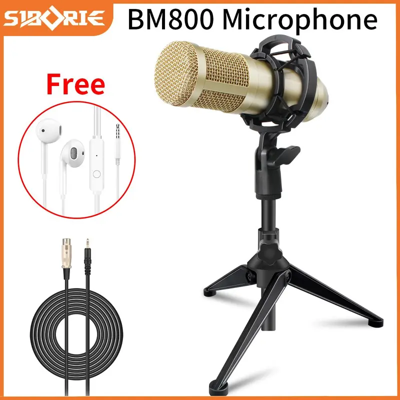 [SIBORIE] Bộ Mic Thu Âm Soundcard X50 PRO + BM800 GOLD: Tai Nghe, Dây Sạc & Các Hiệu Ứng Âm Thanh 3