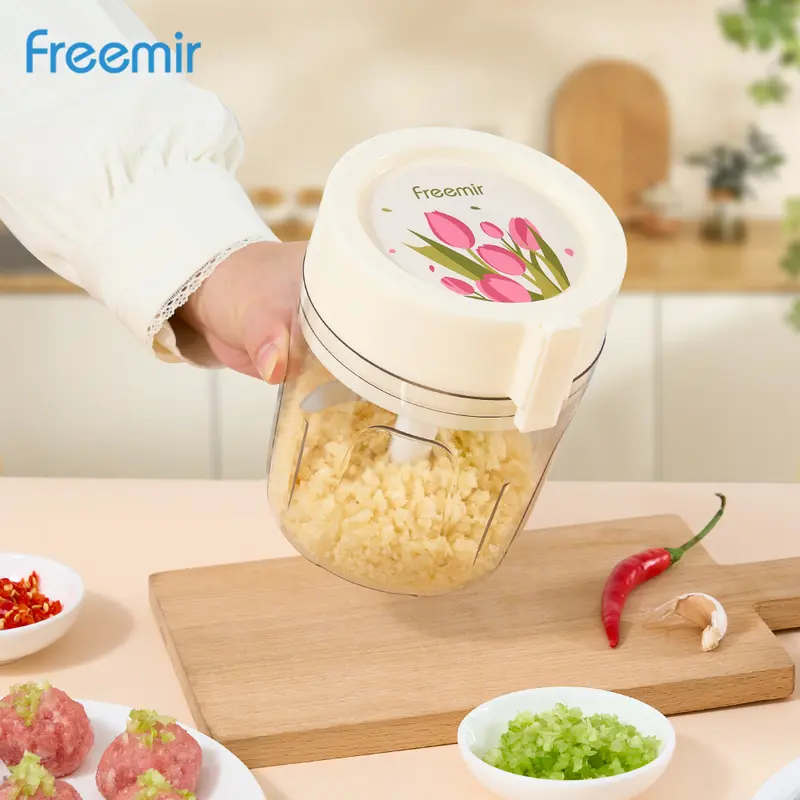 [freemir] Chopper Pencacah Kapasitas 920ml Chopper Tarik Blender Manual Penggiling Penghalus Bumbu Besar Serbaguna 6