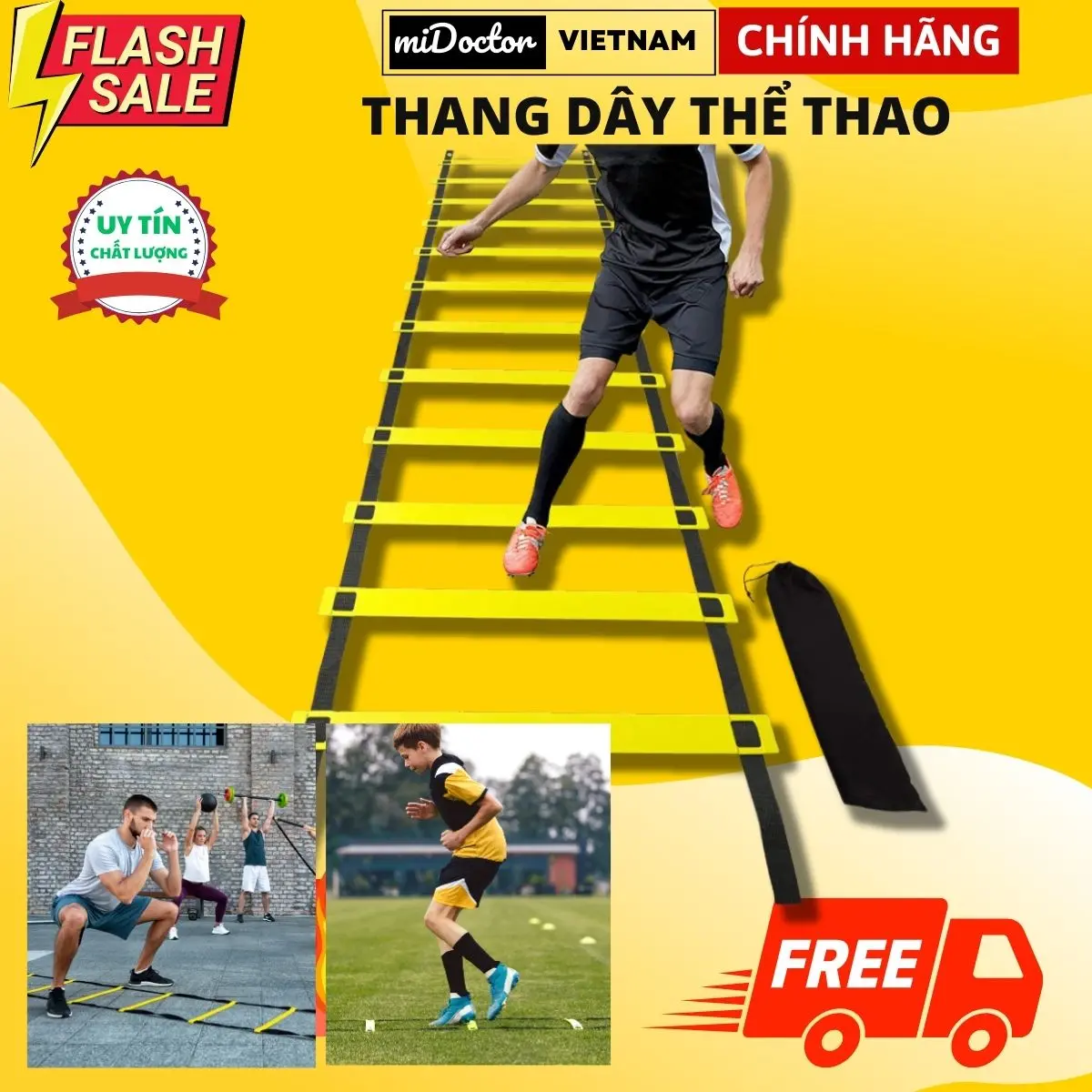 Thang Dây Thể Thao, Thang Dây Chướng Ngại Vật, Tập Luyện Thể Lực, Bóng đá, bóng chuyền, bóng rổ, võ thuật,...