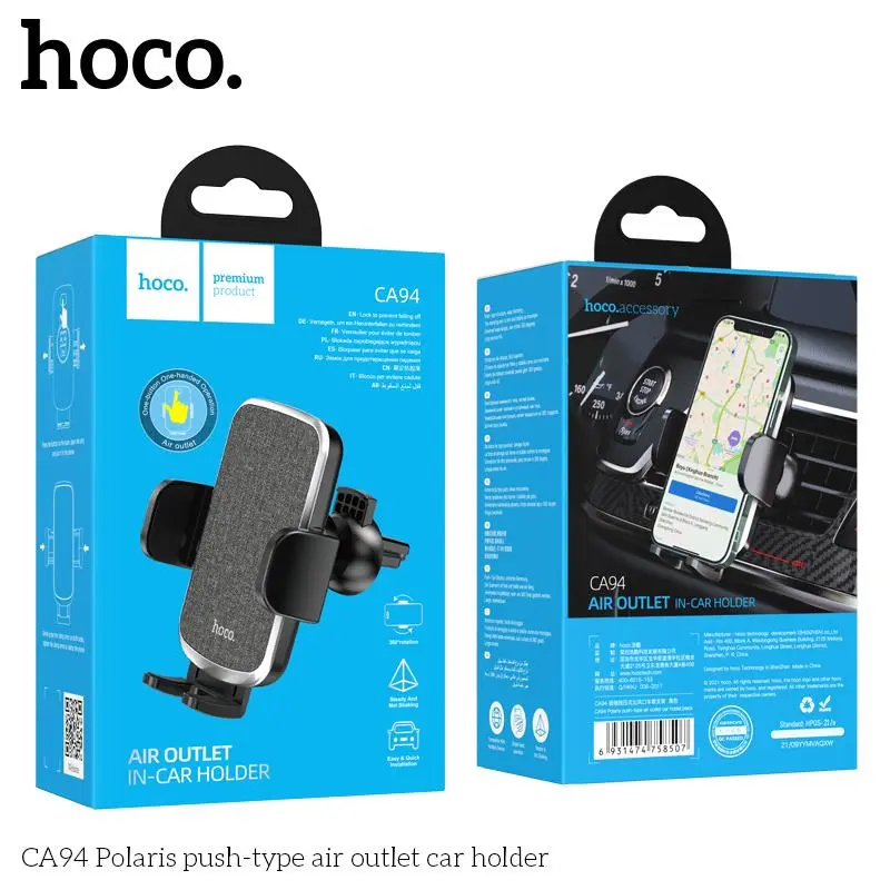 Giá đỡ điện thoại trên Ô tô Hoco. CA94 xoay 360,ổn định không rung, lắp ráp dễ dàng Phụ Kiện Kem 0