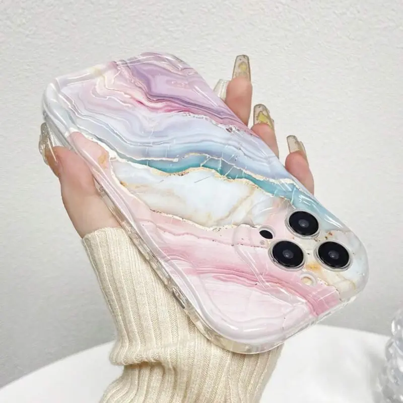 Marble Pattern Phone Case, Decorative Phone Protector Cover, Fashion Phone Accessories Compatible with iPhone 15 14 13 12 11 X 3