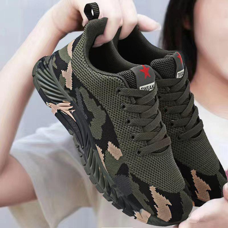 Giày nam nữ ngụy trang phong cách hot nhất 2023, thoáng khí, đi chơi, chạy bộ, leo núi Sneaker Ca Cao Su Len Shoes Đế Bằng Nhung