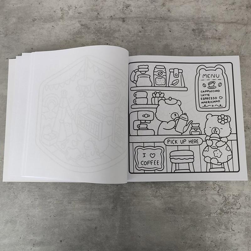 Coloring Book Portable Size Cute Weird Design Single-Sided Pages High-Resolution Printing Book Diverse Themes Stress Relief Drawing Book 6