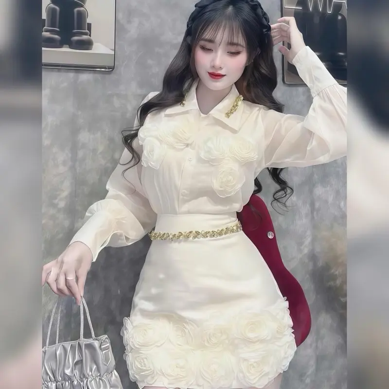 Sét 3m đính đá mạ vàng thiết kế HÌNH THẬT CUỐI A713