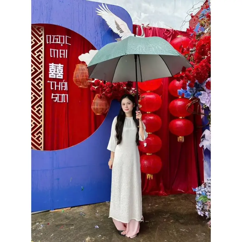 [SẴN HÀNG]Aó Dài Gấm Tơ Xuông Dáng Xưa Tay Loe Đính Cúc Bọc Diện Tết Du Xuân hot trend 2025, nữ, women dress - Áo Dài Mỹ An 7