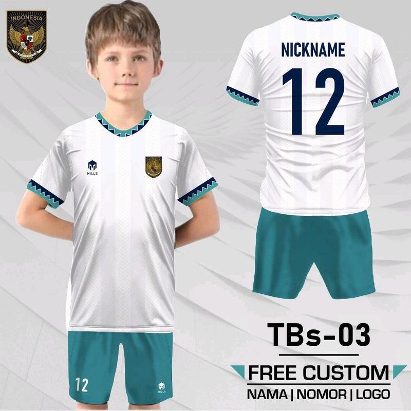 Baju Bola Anak FREE CUSTOM NAMA NOMOR PUNGGUNG Stelan Jersey Jersy Jersi Anak Umur 4 Tahun Sampai 14 Tahun Jersi Timnas anak Jersey Sepak Bola Jersey Futsal Volleyball Seragam Olahraga Pria Wanita Nyaman Outdoor 0