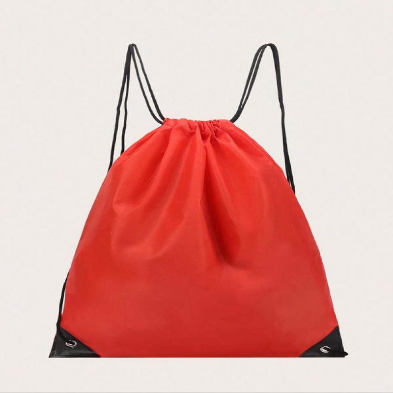 Simple Plain Drawstring Backpack, Casual Nylon Waterproof Sports Book Bag for Travel Fitness Swimming Work Business Trip, Unisex Beach Bag, School Supplies, Gym Bag 2