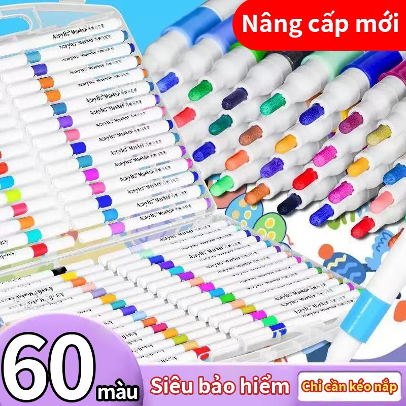 XIAPN Bút sơn acrylic Aimeile không thấm giấy, dành riêng cho học sinh và trẻ em, có thể xếp màu, phù hợp với trường mẫu giáo, không chứa chất độc hại, dễ rửa