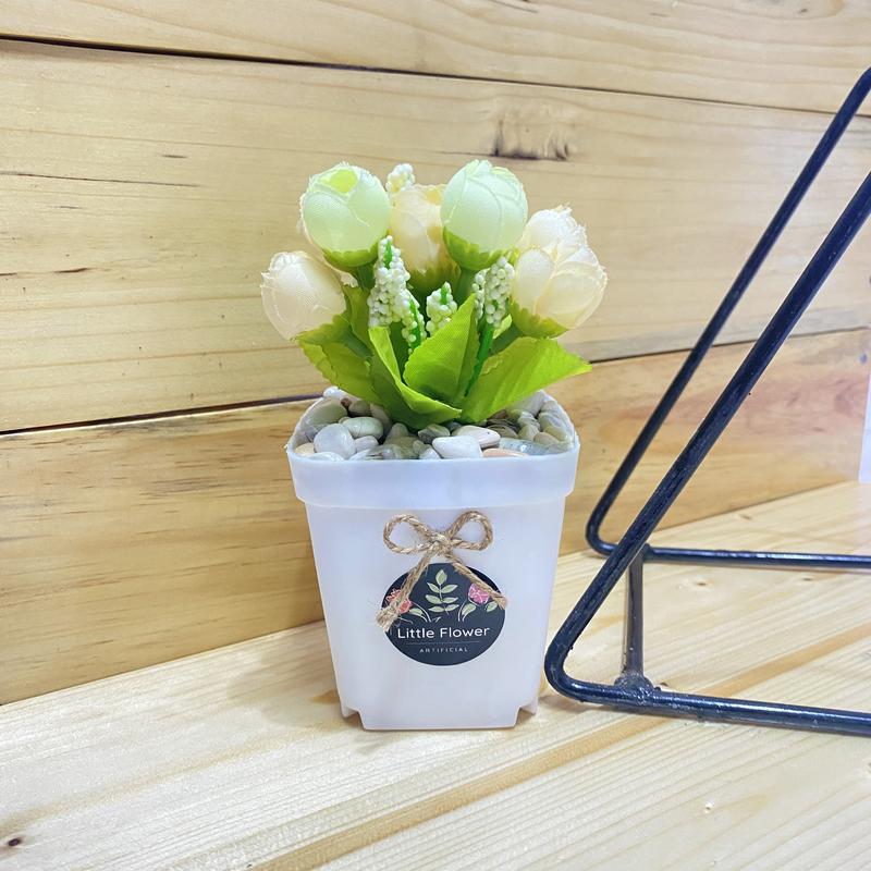 bunga artificial terlaris Tulip Mini Dekorasi Ruangan (Artificial) bunga dan pot 1