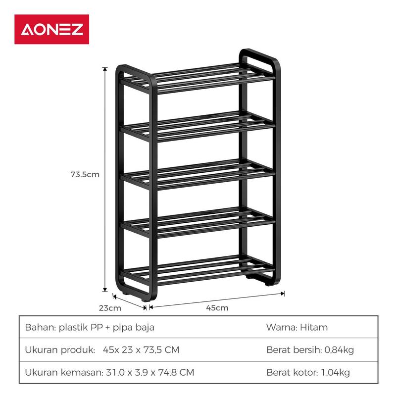 Product Introduction of 【COD】AONEZ INS Fashion Style Rak Sepatu 4 Susun Minimalis Besi Bertingkat Rak Susun Sepatu > 25 kg mendunia 13