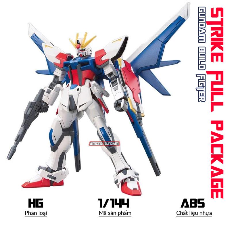 Mô hình HG Build Strike Gundam Full Package, 1/144 Gunpla, Đồ chơi nhựa, Xếp hình thông minh