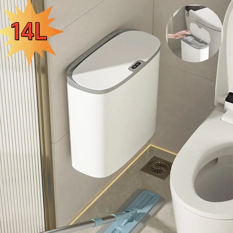 14L Automatic Sensor Trash Can, Multipurpose Large Capacity Smart Trash Bin, Rechargeable Portable Smart Trash Can for Home Bedroom Office