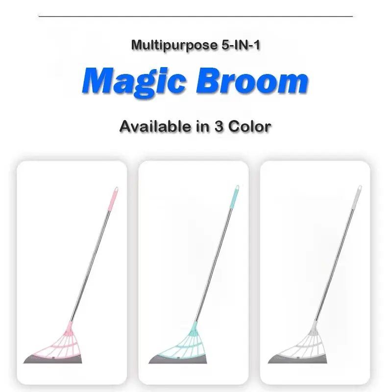 New Magic Broom House Cleaning Magic Broom Dry & Wet Multipurpose 5-in-1 Sweepers