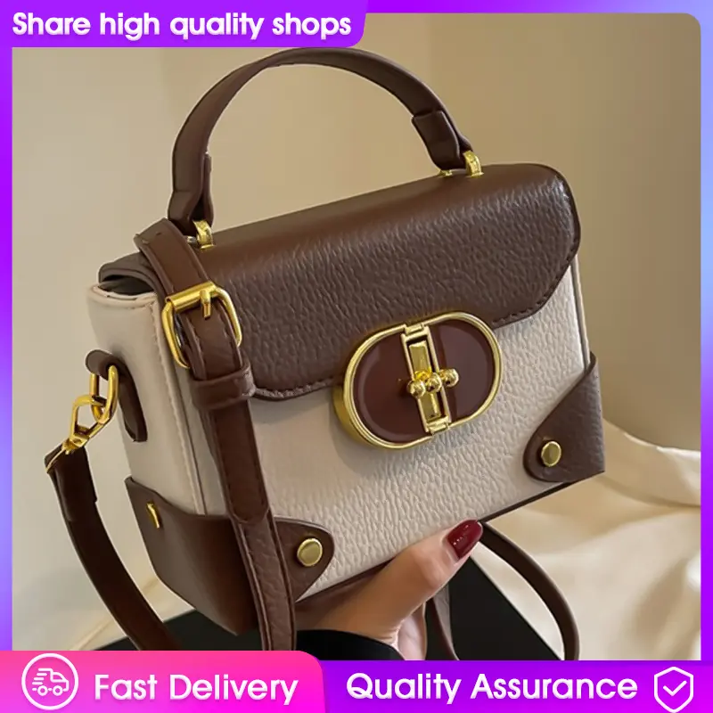 High End Contrasting Color Women's Bag, Popular Versatile Crossbody Small Square Bag
