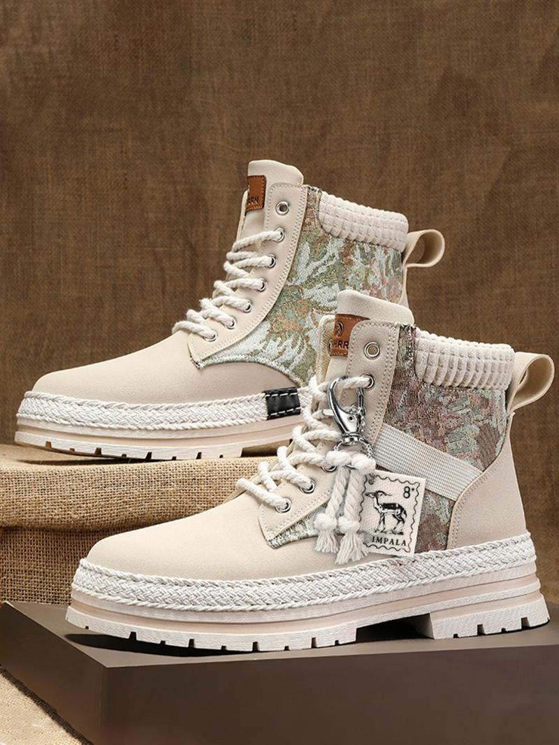 Product Introduction of Unisex's Fashionable Patchwork Design Lace Up Hiking Shoes, Casual Sporty Outdoor Shoes for Men & Women, Breathable Comfortable Sports Shoes for Daily Wear 6