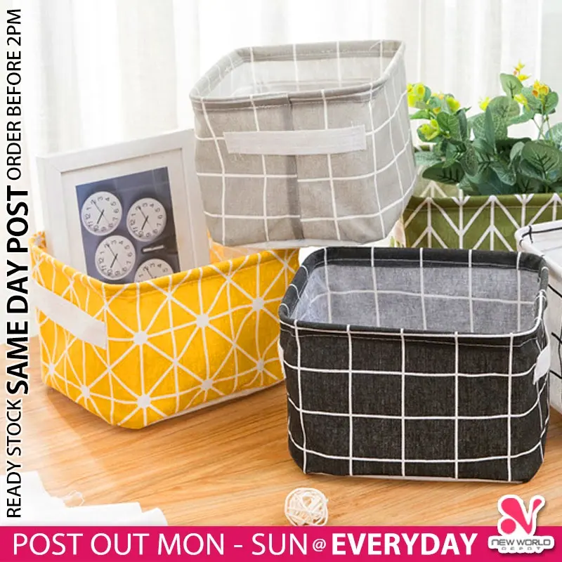 ( Waterproof ) Foladable Linen Sundries Cosmetic Storage Organizer Basket Box
