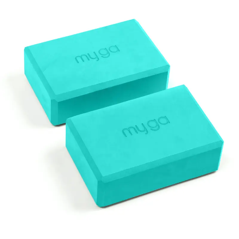 Myga Yoga Blocks - Pair of High Density Foam Bricks for Yoga, Pilates and Fitness to Support and Deepen Poses - Non Slip and Lightweight for Home, Gym & Studio - Choice of Colour 6
