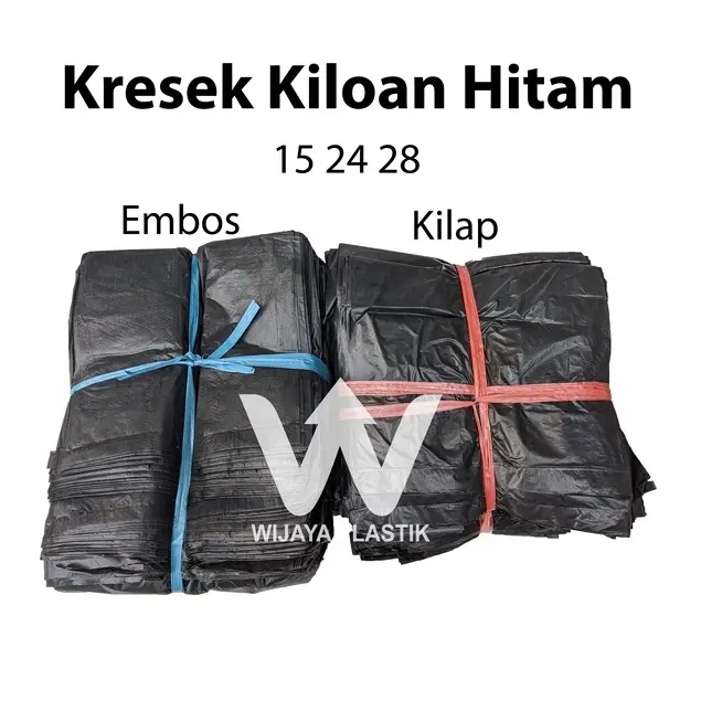 Aneka Kresek Kiloan (HITAM) Doff & Kilap (15/24/28/35/40) --- 1KG @Ikat | pekat los polos 15x32 24x38 28x48 35x55 40x65 ekonomis murah kuat Ikat