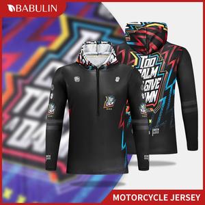 BABULIN Motorcycle Jersey Riding Jersey Hood Full Jerseys Shirt cycling Hoodie for men Longsleeve hoodie  jersey