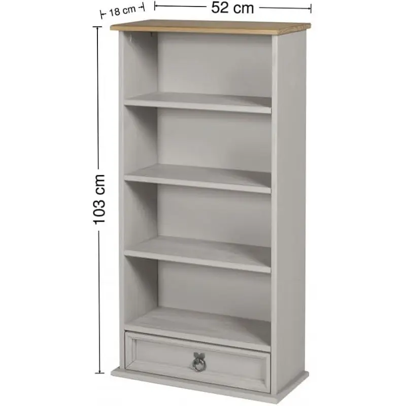 Corona Grey Wax 1 Drawer DVD Rack Bookcase 2
