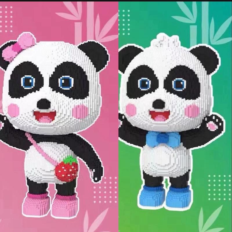 Mô hình lắp ghép gấu trúc đáng yêu cao 75 cm ( tặng búa + keo )