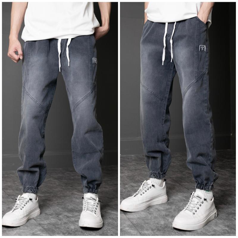 Quần bò jogger chất jean nam màu xám và đen bó gấu lưng chun có dây buộc mới hà nội hcm pon.mens3 Menswear Cotton Pants Có Túi