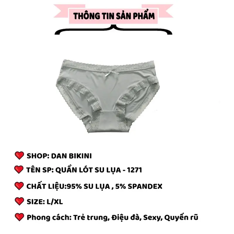 ￼Quần Lót Nữ Su Lụa Siêu Mỏng Không lộ viền co giãn phối ren hoa thoáng mát gợi cảm MÃ 1271 Women Women 6