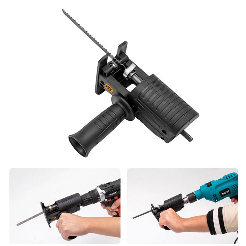 Bộ đầu chuyển đổi máy khoan thành máy cưa kiếm - cưa lọng cầm tay kèm 3 lưỡi cưa