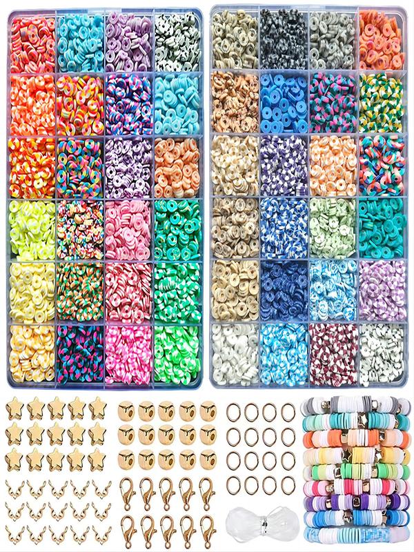 Summer 2024 Clay Beads As Kids Stocking Fillers, Simple Diy Jewelry Making Kit for Bracelet Necklace Making, Diy Fashion Kawaii Jewellery Accessories Kit for Developing Your Kids Skills, Vintage Jewelry Jewelry Set for Women 5