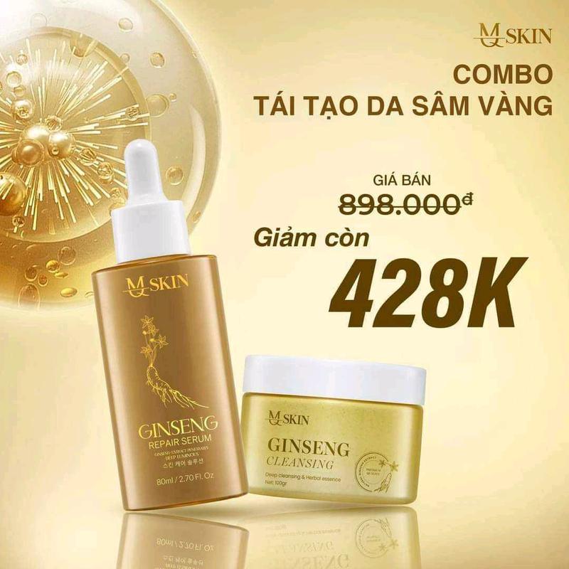 (KHÔNG THẺ CÀO) COMBO PELL DA MQ SKIN - HỖ TRỢ GIẢM MỤN , THÂM, NÁM SẠM, TÀN NHANG - BỘT RỬA MẶT NHÂN SÂM - SERUM PELL DA