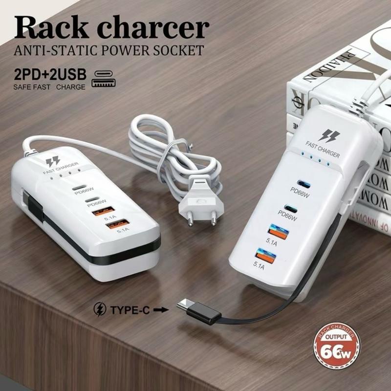 Bộ sạc nhanh 66w đa năng 5 trong 1 ngắt tự động, bảo vệ thiết bị, sạc 5 thiết…