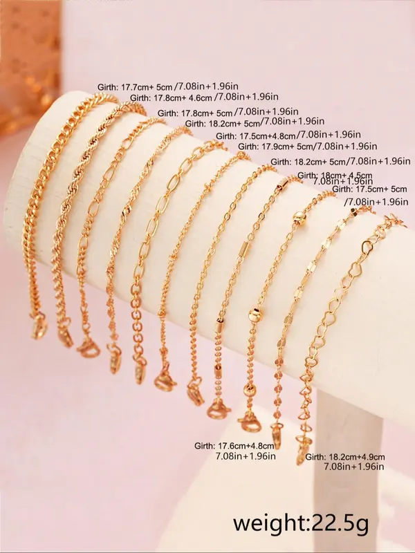 Women's Elegant Chain Bracelet Set, Fashion Jewelry for Party, Daily Clothing Decor, Trendy All-match & Exquisite Jewelry for Birthday Gift 1