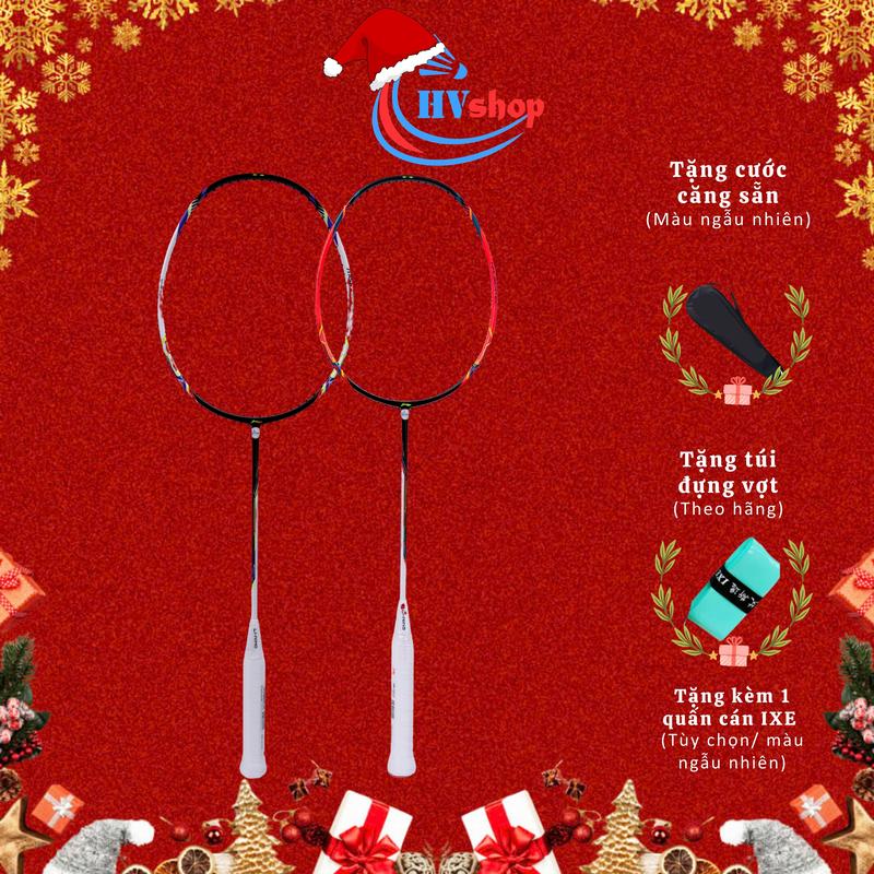 Vợt Cầu Lông Li .Nin Halbertec Motor Đỏ Đen, Xanh Đen- Tặng cước căng sẵn trên mặt vợt màu ngẫu nhiên, quấn cán, túi đựng vợt - HVSHOP Cán Vợt Sport Thể Dục Cacbon Cacbon