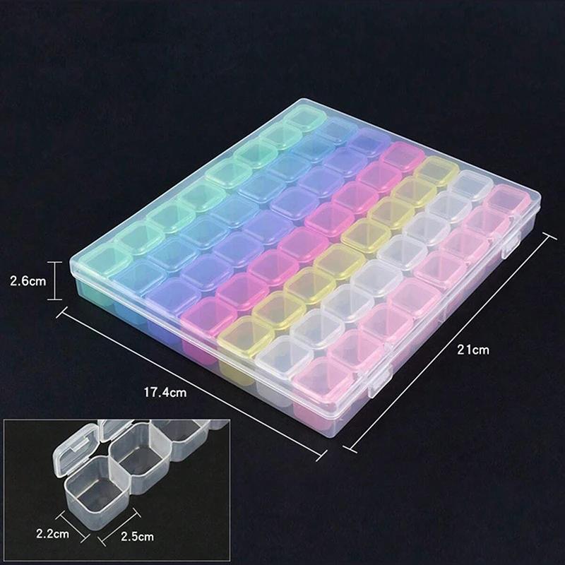 Product Introduction of 28/56Girds Nail Art Tools Storage Box Compartment Organizers Transparent Plastic Storage Case Beads Diamond Jewelry Container 3