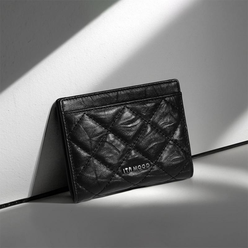 Product Introduction of ITAMOOD Genuine Leather Wallet Clutches Card Bag Integrated Anti Demagnetization Purse Short Women's Compact Zero Wallet 7
