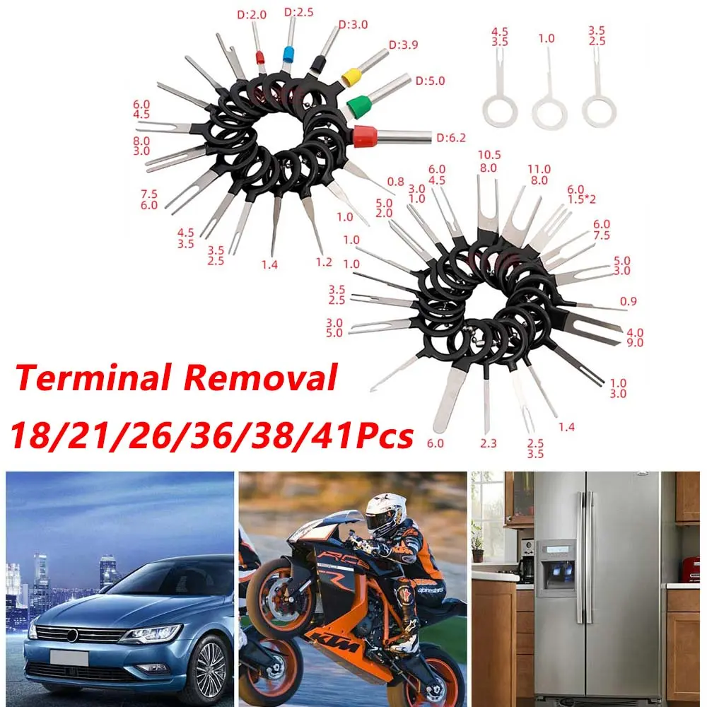Electrical Wiring Wire Release Terminal Puller Key Pin Needle Picker Plug Pin Extractor Kit Car Hand Repair Tool Needle Retractor Terminal Removal Tools